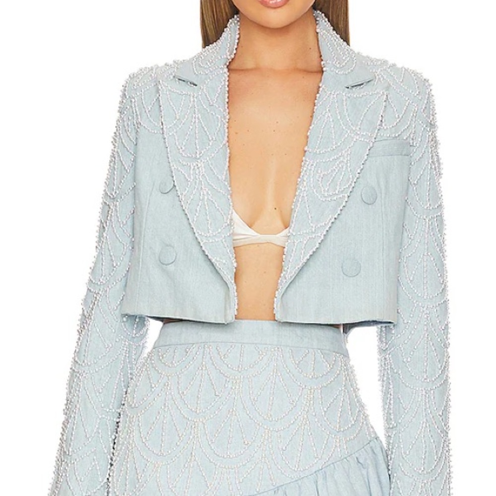 Loveshackfancy Carterio Crop Blazer NWT Size 4
